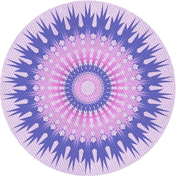 Ahgly Company Indoor Round Patterned Blossom Pink Area Rugs, 4' Round