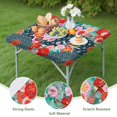 thumbnail image 4 of Pioneer Flower Floral Print Pattern Square Fitted Tablecloth with Elastic Edge,Square Table Cover,Washable Elastic Table Cover for Home Kitchen Party Decor 36"x36", 4 of 6