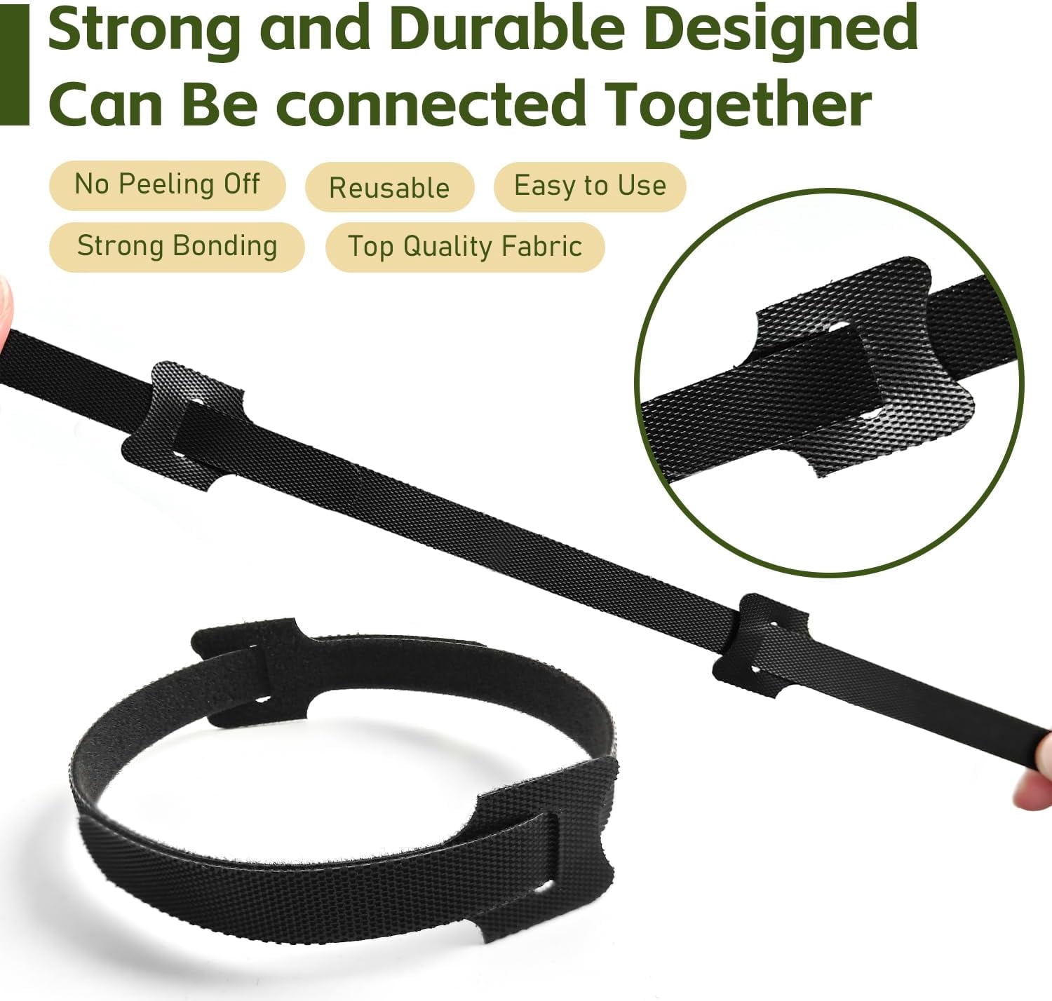 FEFEFW-128Pcs 6in Cable Ties, Adjustable Cable Straps Wire Organizer Cord Wrap, Hook and Loop Cable Management
