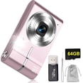 thumbnail image 2 of Cámara Digital FHD 1080P 50MP Vlogging con Tarjeta 64GB, Pantalla IPS de 2.4'', Zoom 16X, Anti-Shake y Disparo Continuo, Camara Fotografica Digicam Regalo para Niñas y Niños (Rosa),plata, 2 of 12