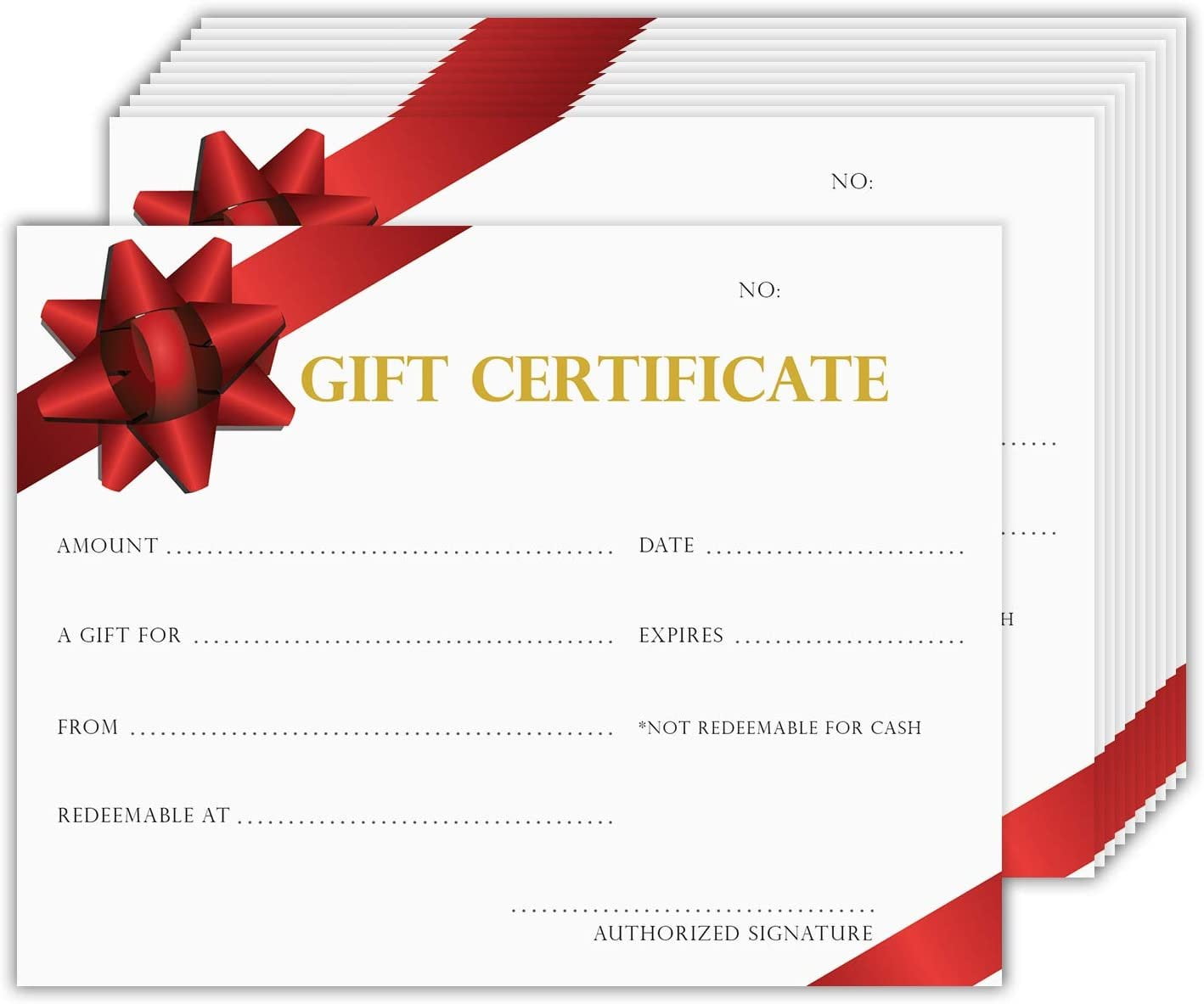  Blank Gift Certificates for Business - 25 Gold Foil Gift  Certificate Cards with Envelopes for Spa, Salon, Restaurants, Custom Client  Vouchers for Birthday, Work Gift Card - 3.75x7.5 : Office Products