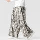 thumbnail image 5 of Ceisia Men Solid Color Multi Pocket Linen Workwear Pants Loose Wide Gift Leg Casual Trousers, 5 of 7