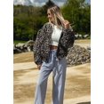 thumbnail image 5 of Chaqueta de manga larga con cremallera de leopardo para mujer, abrigo informal de calle con cuello redondo, estilo Retro, moda de otoño, 2024, 5 of 5