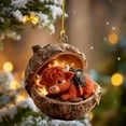 thumbnail image 3 of 2026 Highland Cow Acorn Ornaments, 2D Flat Acrylic Cartoon Cow Hanging Decor, Cute Animal Christmas Tree Ornaments for Holiday Home Party Decorations (A, 1pcs), 3 of 4