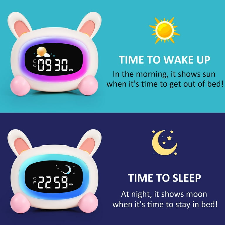 Sun & Moon Rise Sleep Trainer Alarm Clock for Kids, Digital
