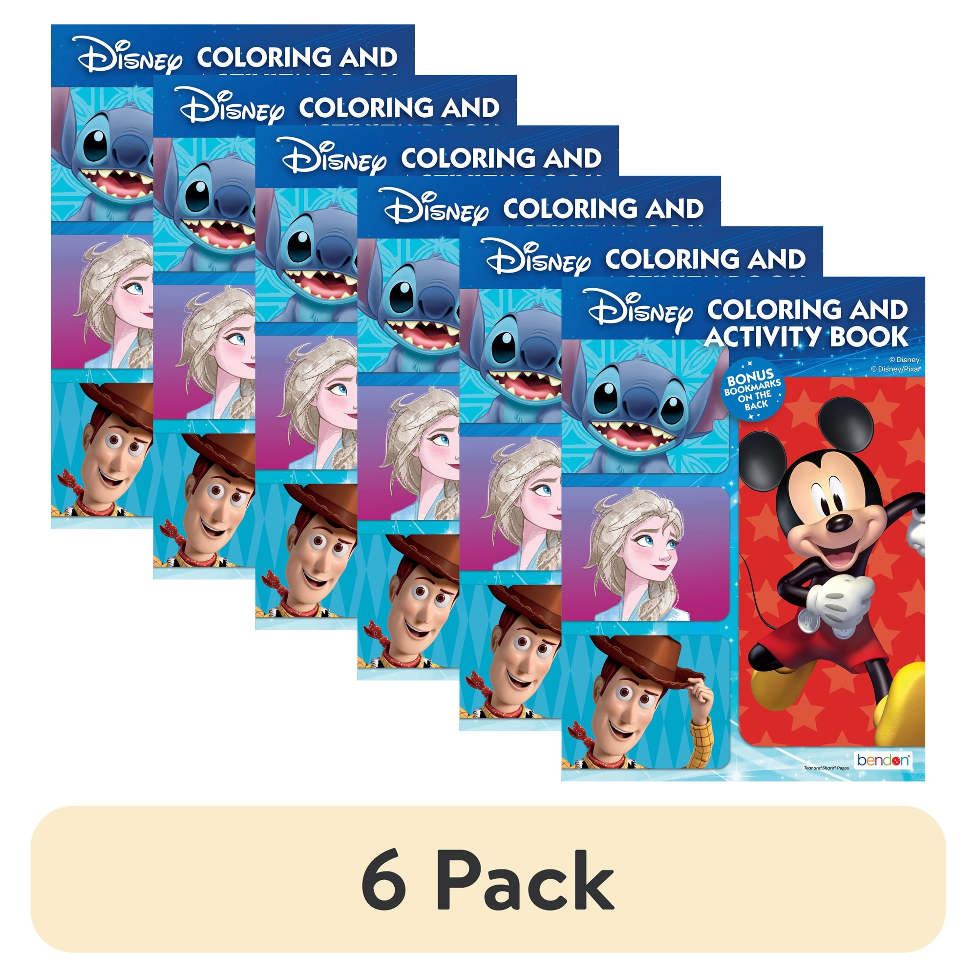 (6 pack) Disney Character Mashup 48-page Coloring and Activity Book, by Bendon, Paperback