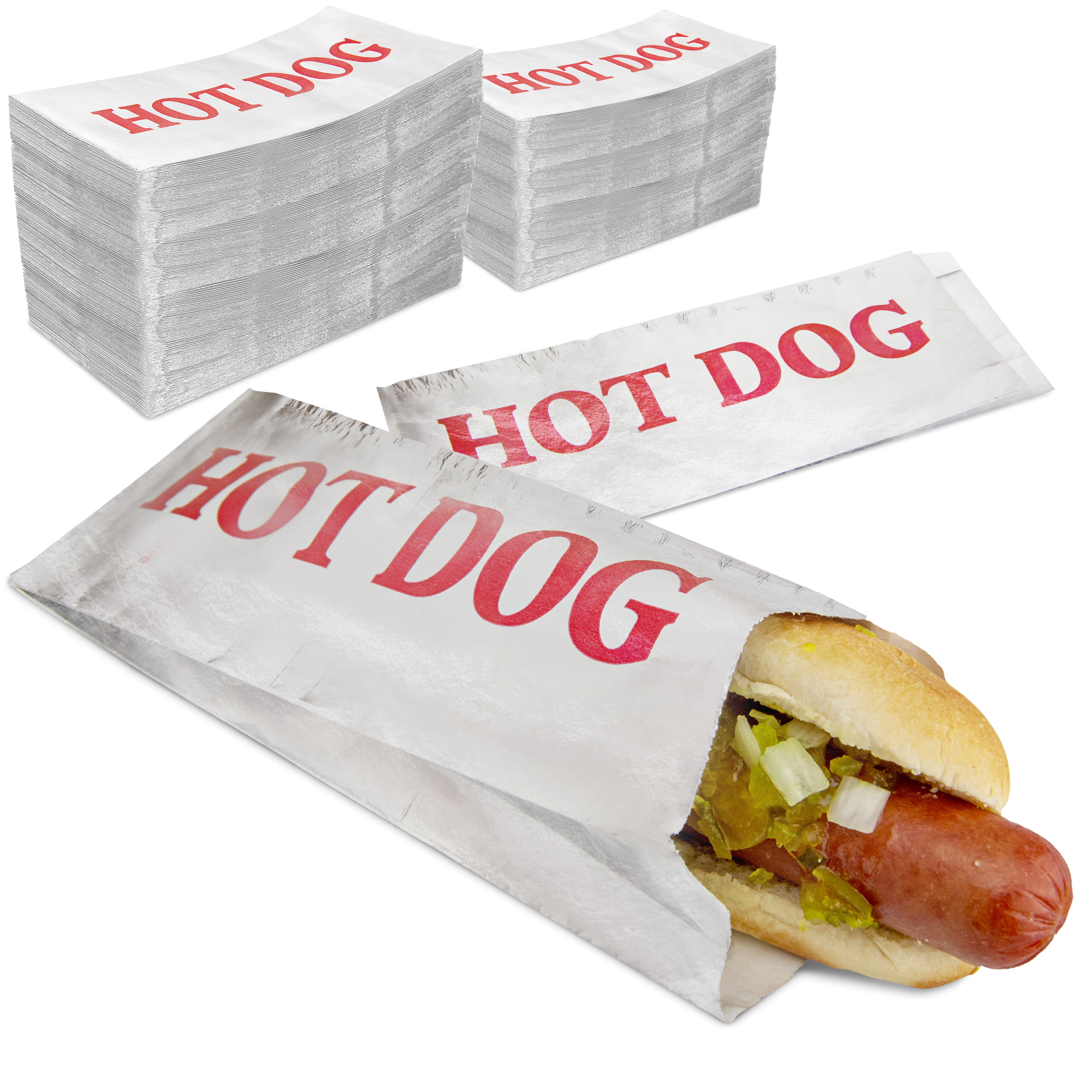 Hot Dog Hotdog Foil Bags for Concession Use 1000 case 