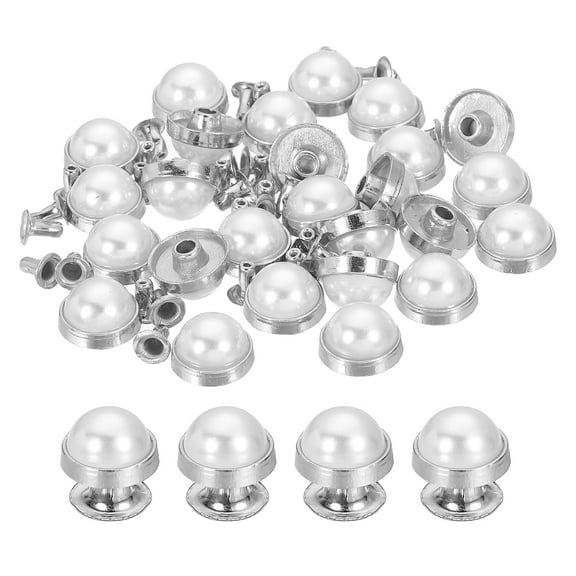 Uxcell 30 Set Turquoise Rapid Rivets Studs, 12mm DIY Leather Rivets, Silver/White
