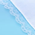 thumbnail image 3 of FUEENIRVA 4Pcs White Cotton Handkerchief with Lace Edges Decorative Elegant Simple Hanky, 3 of 8