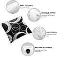 thumbnail image 4 of BANET  Modern Throw Pillow Cushion Covers,Line Black Circle Monochrome Design White Circular Abstract,Decorative Square Pillow Cases for Couch Bedroom Car,Circle Geometric 12x12in, 4 of 5