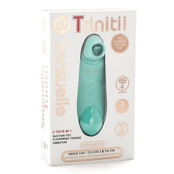Sensuelle Trinitii 3-in-1 Suction Tongue Vibe Electric Blue