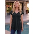 thumbnail image 2 of Roaman's Women's Plus Size Cotton Ultimate Flutter Sleeve Sweetheart Tee, 2 of 6