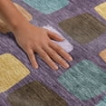 thumbnail image 3 of Addison Rugs Mayfield Premium Machine Washable Transitional Squares Purple Rectangle Rug, 10' x 14', 3 of 8