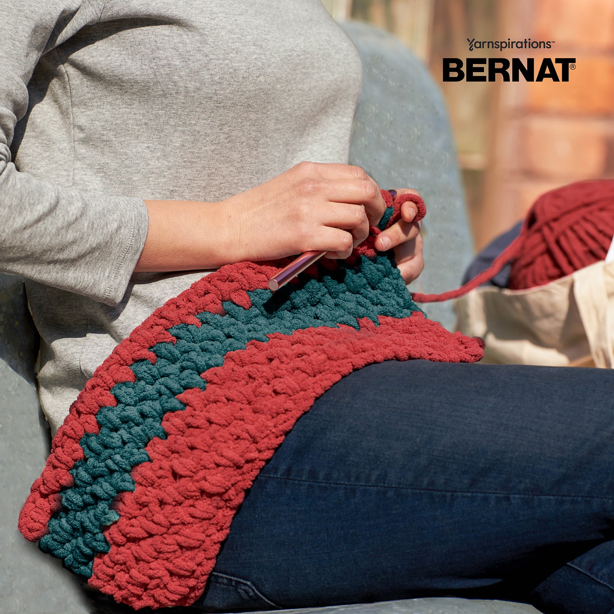 Bernat® Blanket Ombre™ #6 Super Bulky Polyester Yarn, Charcoal Ombre 10.5oz/300g, 220 Yards (4 Pack)
