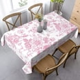 thumbnail image 4 of Pink Floral Tablecloth 60 x 84 Inch Rectangle Chinoiserie Flowers Decorative Table Cloth Rustic Fabric Farmhouse Washable Table Cover for Picnic Party Holiday Home Indoor Outdoor, 4 of 5