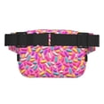 thumbnail image 3 of Fotbe Colorful Donuts 1 Cangurera Cuadrada con Estampado de Doble Capa, Bolsa de Cintura Ajustable Mini para Hombres y Mujeres, 3 of 9