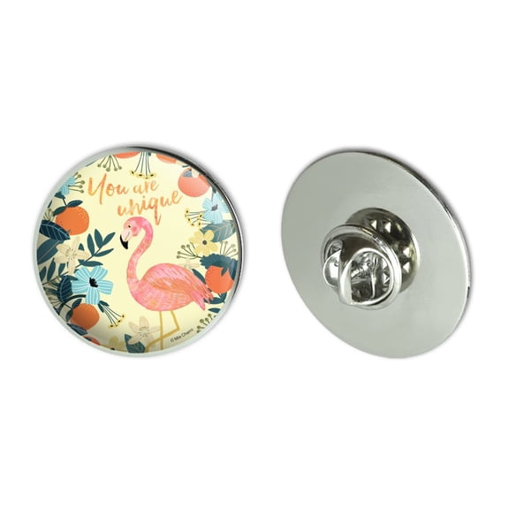 You are Unique Flowers Flamingo Metal 1.1" Tie Tack Hat Lapel Pin Pinback