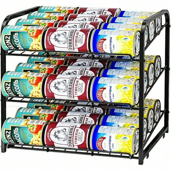 3 Tier Stackable Can Rack Organizerfor food storage kitchen cabinets or countertops Storage for 36 cans
