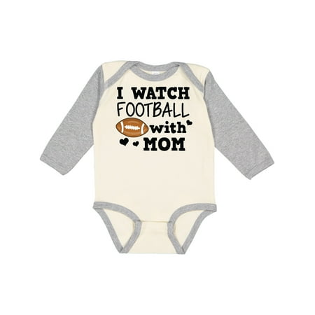 

Inktastic I Watch Football with My Mom Gift Baby Boy Long Sleeve Bodysuit