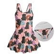 thumbnail image 6 of Uourmeti Cartoon Black Pug & Donut Print Skirted One-Piece Swimsuit for Girls - Quick Dry, Stretchy Swim Dress for Beach & Pool Fun, 6 of 8
