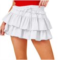 thumbnail image 2 of Mqqzkk Women's Boho Ruffle Mini Skirt Flowy Layered Mid Waist Skirts Cute Short Summer Skirts Drawstring Tiered Y2K Skirts, 2 of 6