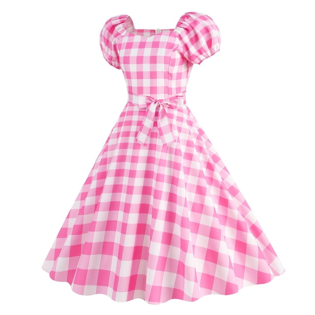 Uppada Robe de Thé Classique pour Femme à Manches Courtes, Robe Évasée de Cocktail, Robes Rétro Vintage des Années 1950 à Pois, Robe Midi de Bal Rockabilly des Années 1950, Liquidation en Liquidation