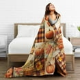 thumbnail image 5 of Fall Pumpkin Blanket Autumn Maple Leaf Throw Blanket Plaid Thanksgiving Orange Flannel Stuff Merch Cozy Decor Fleece Soft Plush Fuzzy Warm Lightweight Bedding Gifts for Women Girls Couch 50"X40", 5 of 6