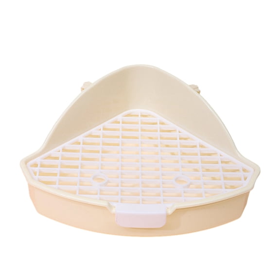 ievspot Small Pet Toilet High Fence, Hollow Platform,Rabbit Litter Pan Animal Potty Trainer Bunnies Corner Toilet Box,Ferret Hamster Dragon Cat Guinea