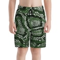 thumbnail image 2 of Rocae Green Snakeskin for Teen Beach Trunks Boys Swim Trunks with Compression Liner Quick Dry Board ShortsMedium, 2 of 9