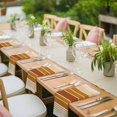 thumbnail image 3 of Burnt Orange Ombre Stripe Cloth Napkins, Farmhouse Striped Gradient Washable and Reusable Dinner Napkins Set of 6, Table Napkin for Kitchen Party Birthday Wedding Hotel Housewarming 20"x20", 3 of 8