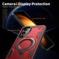 thumbnail image 3 of 360° Rotatable Magnetic Ring for Samsung Galaxy S23 Plus Case, Compatible with MagSafe [Non-Slip Texture Edge] [Built-in Kickstand] [Military Shockproof] Matte Soft TPU Bumper Ultra Slim, Red, 3 of 5