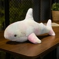 thumbnail image 6 of Plush Shark Pillow Colorful Soft Sleeping Pillow Toy Stuffed Animal Doll Back Cushion Kids Gift, 6 of 7