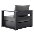 thumbnail image 6 of Lounge Chair Armchair, Grey Gray, Aluminum, Metal, Fabric, Modern Contemporary, Outdoor Patio Balcony Cafe Bistro Garden Furniture Hotel Hospitality, 6 of 7