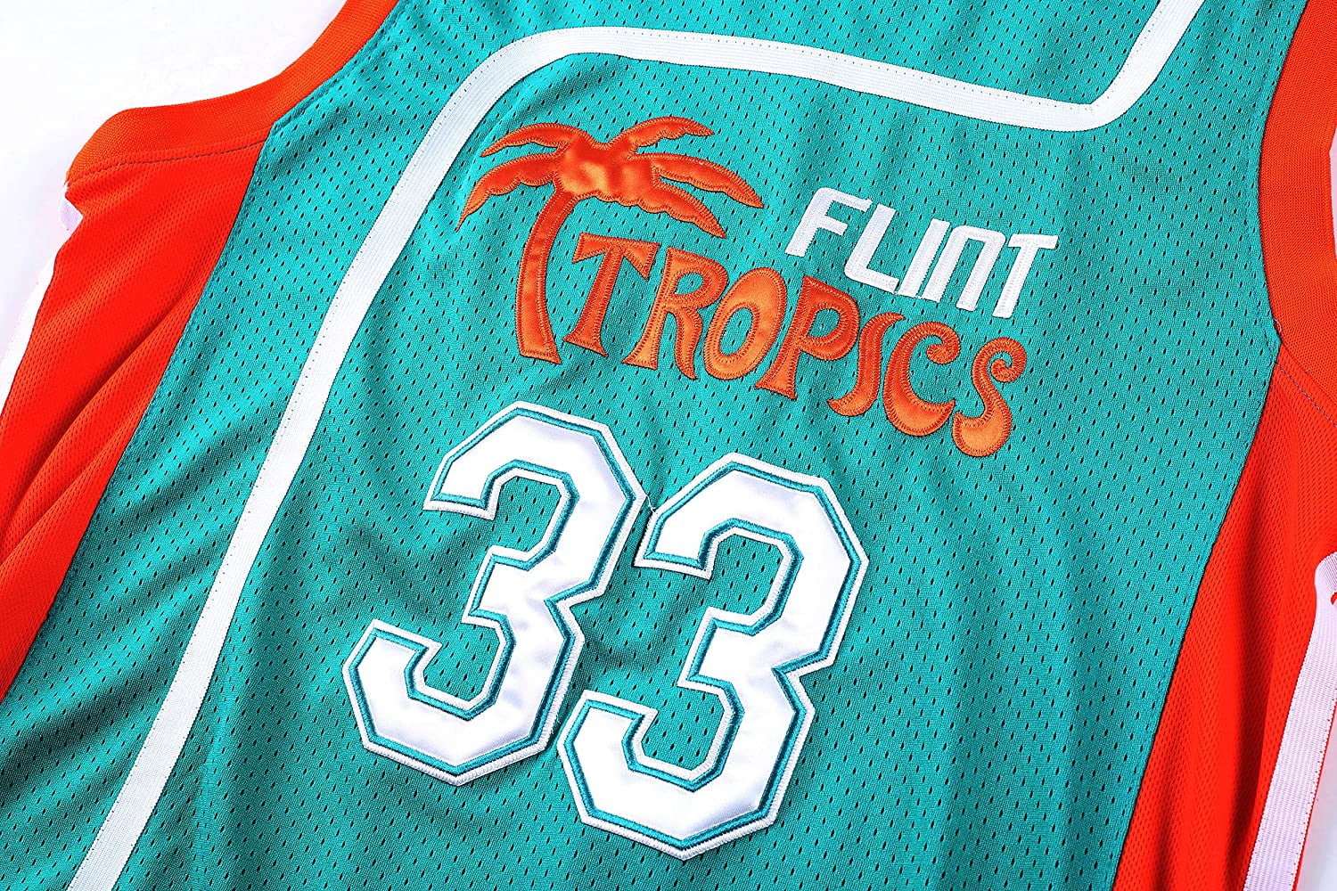  BOROLIN Mens Basketball Jersey #33 Jackie Moon Flint Tropics  90s Movie Shirts : Sports & Outdoors