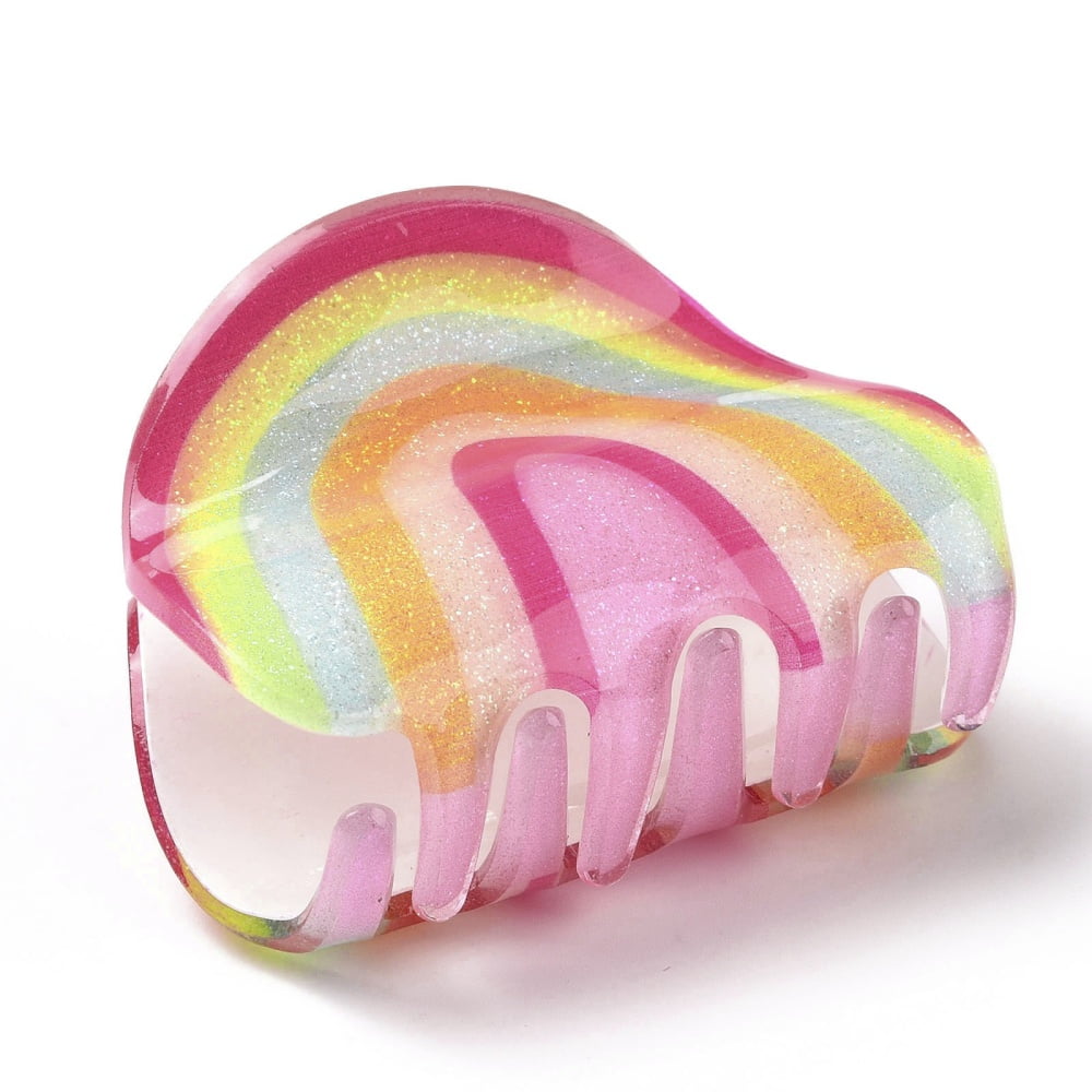 Rainbow Shaped Acrylic Claw Hair Clips Hair Accessories for Girls Colorful 36x50x30mm diy