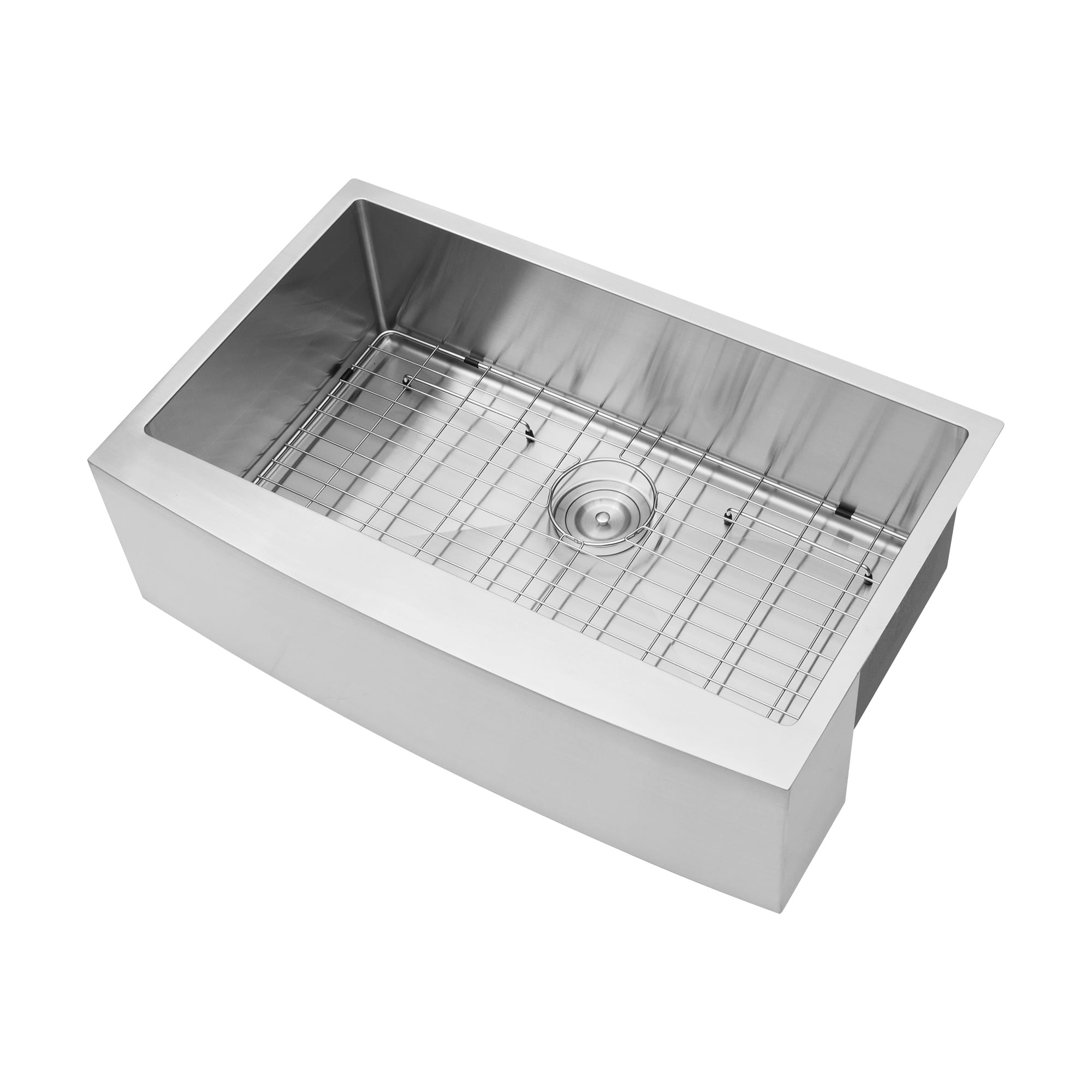 Izzovium 33"x21"x10" Farmhouse Apron Single Bowl Stainless Steel Kitchen Sink, Brushed Nickel, 16 Gauge T304, Dent-Resistant & Rustproof, Easy-Clean Design