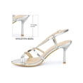 thumbnail image 2 of BLISSFUL STEP Crystal Open Toe Stiletto High Heel Sandals for Women Silver (Size 7), 2 of 7