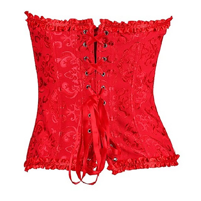 Mono Moldeador De Encaje, Jacquard Ajustable Para Evitar La Flacidez Con Cordones, Ropa Moldeadora De Encaje Transpirable Para Dama Para Juego De Rol ANGGREK Rojo XL