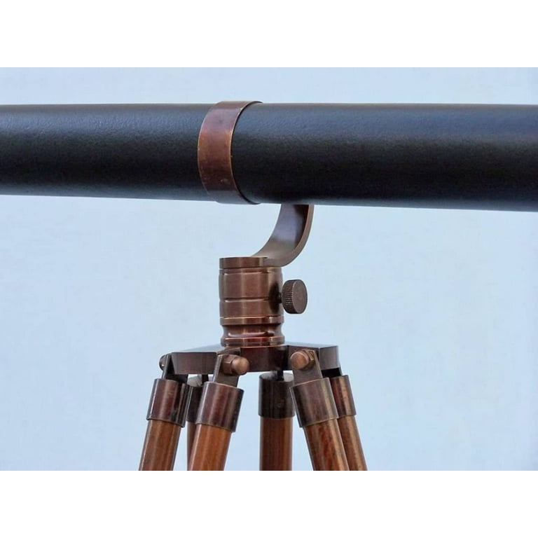 Vintage Solid Brass Telescope With Adjustable Stand