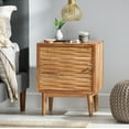 thumbnail image 6 of Luttrell Handcrafted Boho Acacia Wood Nightstand, Natural, 6 of 7
