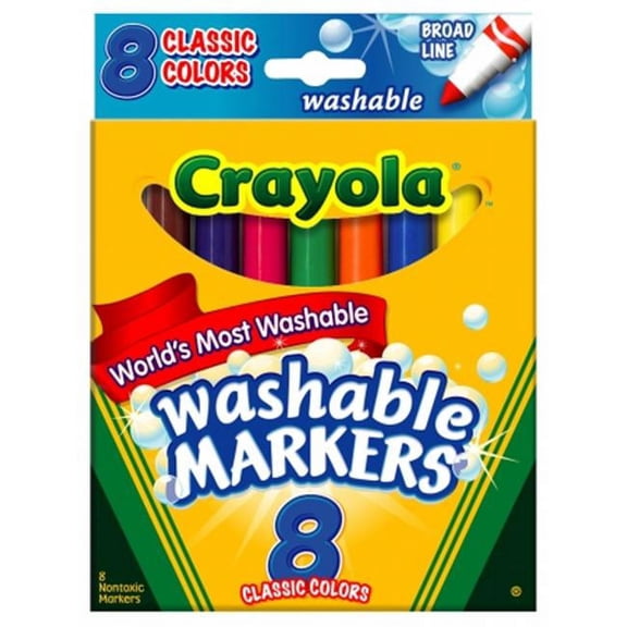8 Count Classic Colors Broad Line Washable Markers