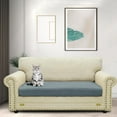 thumbnail image 3 of TRAHOO-Stretch Cushion Covers Sofa Cushion Couch Seat Covers Slipcovers Soft Replacement Unique Pattern Furniture Protector with Elastic Bottom (Light Gray, 1 Pc 3-Seat Cushion Cover), 3 of 4