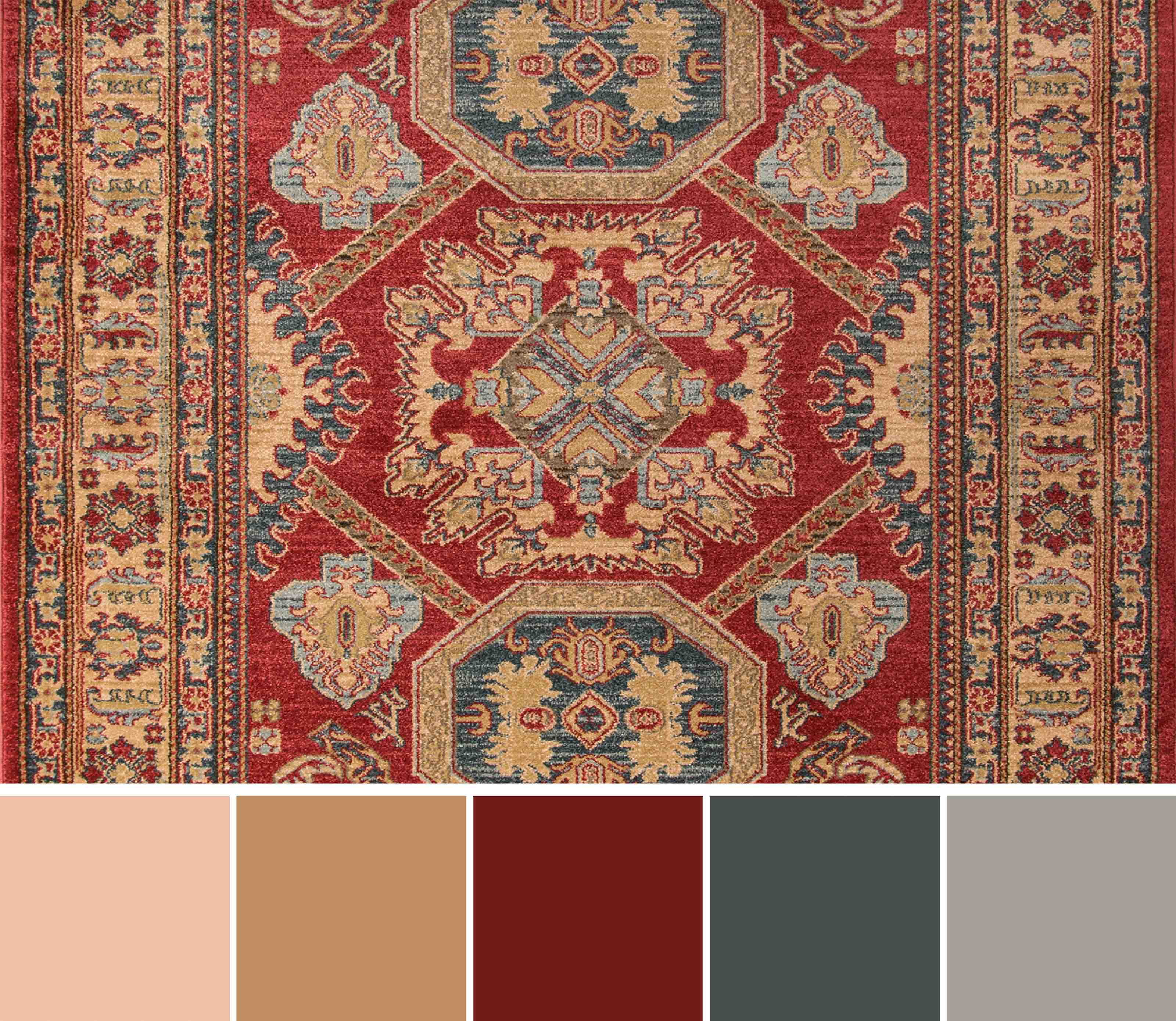 ECARPET Aisha Traditional Area Rug for Living Room, Bedroom, Dining Room, Entrance, Hallway and More.