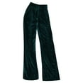 thumbnail image 2 of Dyfzdhu Women Velvet Pants Trendy Solid Color Pleuche Wide Leg Pants Loose Trousers Army Green, 2 of 9