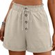 thumbnail image 1 of Pantalones Elásticos de Cintura para las Mujeres Bolsillo de Empalme de Encaje Pantalones Cortos Cómodos Casuales para las Mujeres Moda de Verano Primavera Y Verano, 1 of 2