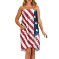 thumbnail image 2 of Yuyamidu American Flag Shower Towel Wrap for Women Soft Body Towel Wrap Size XL Home Bath Spa Bath Towels for Bathroom Shower Wrap Robe with Adjustable Closure, 4th of July, 2 of 7