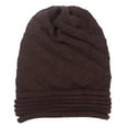 thumbnail image 2 of MIASHUI Women's Loose Knit Slouchy Solid Color Brimless Hat Warm and Comfortable Winter Cap Coffee, 2 of 5