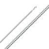 22 in. 14K White Gold 4 mm Regular Concave Cuban Chain