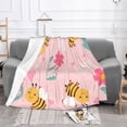 thumbnail image 2 of XMXT Flannel Throw Blanket for Couch, Warm Cartoon Hardworking Bee Pattern Bed Sofa Decor Blankets for Home Bedroom, 60 x 50 inches, 2 of 8