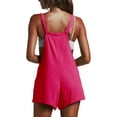 thumbnail image 3 of Caoirhny Women's Summer Short Jumpsuit Solid Color Sleeveless Spaghetti Strap Jumpsuit Casual Suspender Pants, 3 of 4